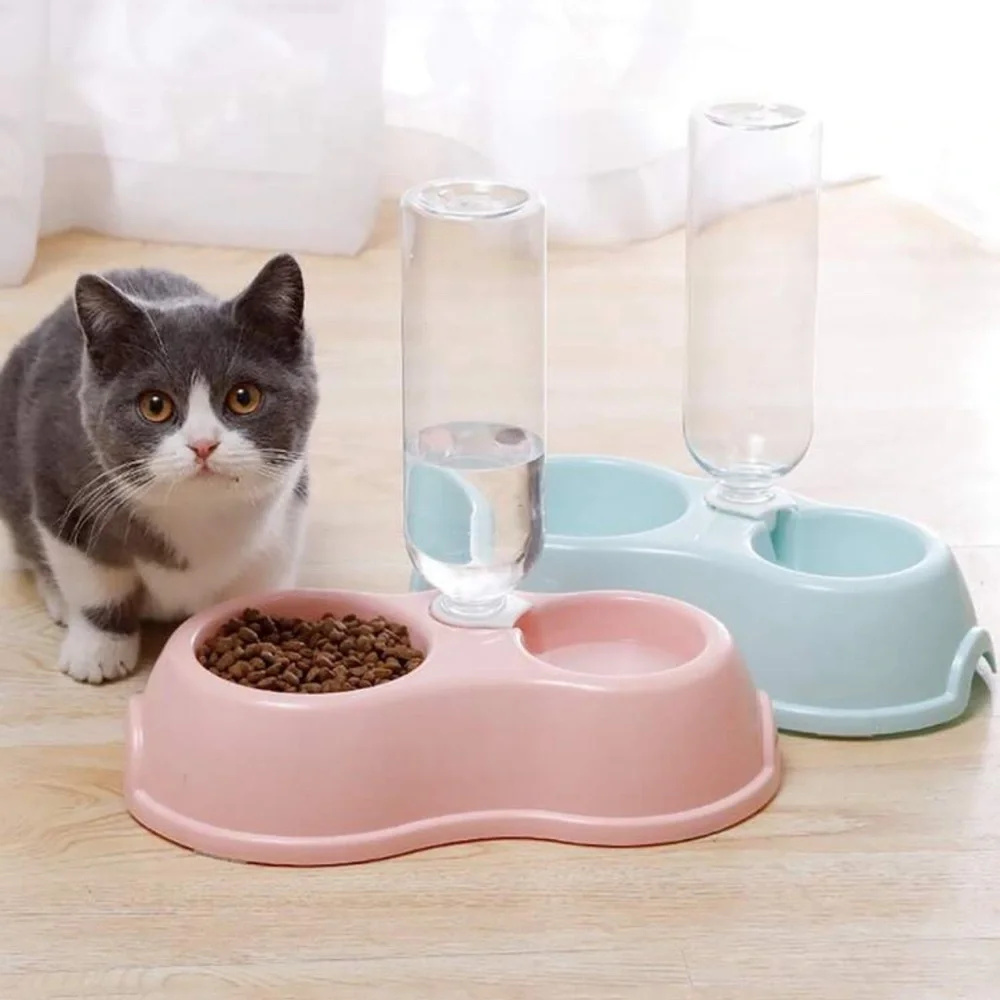 - 1 Piece Pet Plastic Water Bottle Bowl Set, Water Dispenser Bowls